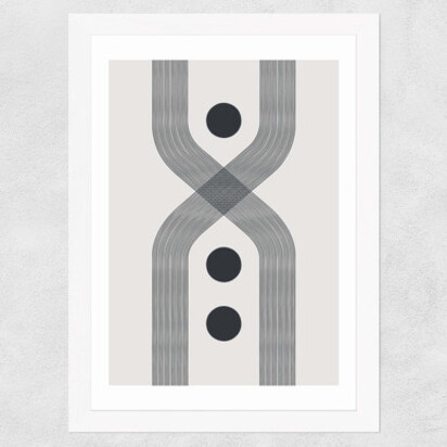 Abstract Lines Circle by The Crayon Studio 50x70cm Frame Black Narrow (15mm) 