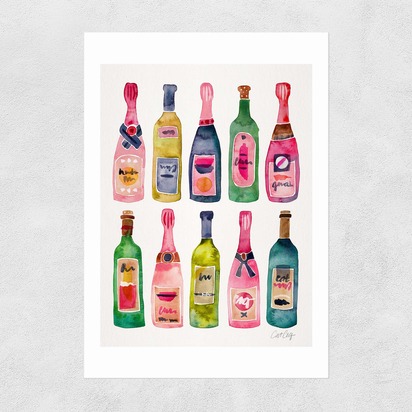 Champagne by Cat Coquillette A2 (42 x 59.4cm) Unframed 