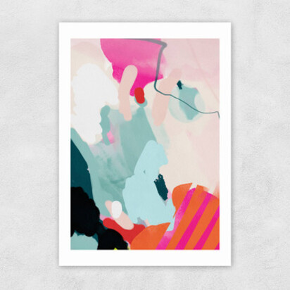 Lune Pink Sky I 50x70cm Frame Black Medium (22mm) 