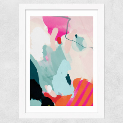 Lune Pink Sky I 50x70cm Frame Black Medium (22mm) 