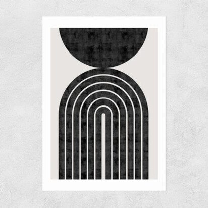 Abstract Rainbow Circle A2 (42 x 59.4cm) Frame Black Narrow (15mm) 