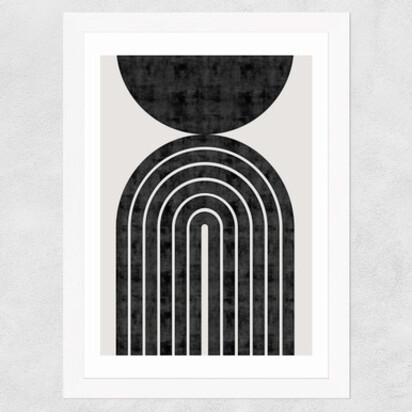 Abstract Rainbow Circle A1 (59.4 x 84.1cm) Frame White Medium (22mm) 