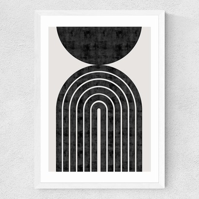 Abstract Rainbow Circle A1 (59.4 x 84.1cm) Frame White Medium (22mm) 