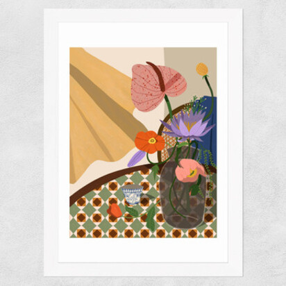 Floral Arrangement A2 (42 x 59.4cm) Frame Black Narrow (15mm) 