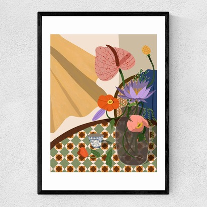 Floral Arrangement A2 (42 x 59.4cm) Frame Black Narrow (15mm) 