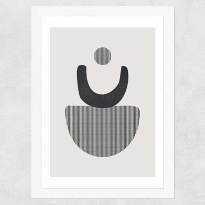 Abstract Circles 4 Stripes 50x70cm Frame Black Narrow (15mm) 