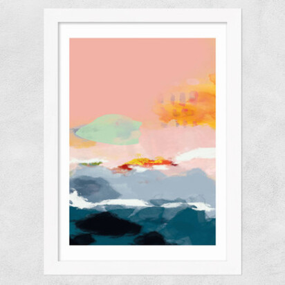 Abstract Landscape III A3 (29.7 x 42cm) Frame Natural Oak Narrow (15mm) 