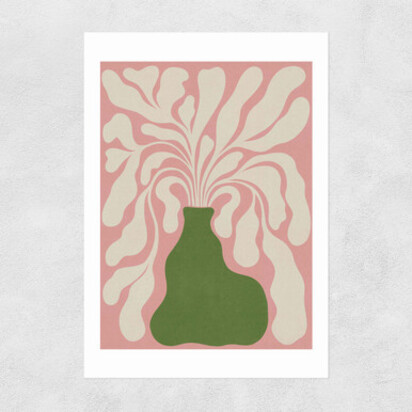 Modern Plant III A3 (29.7 x 42cm) Frame Natural Oak Narrow (15mm) 