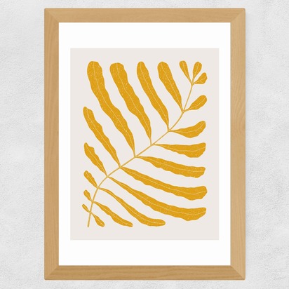 Yellow Plant A3 (29.7 x 42cm) Frame Natural Oak Wide (35mm) 