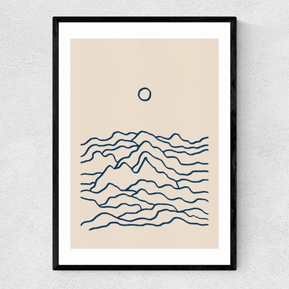 Mountainscape by Alisa Galitsyna 50x70cm Frame Black Narrow (15mm) 