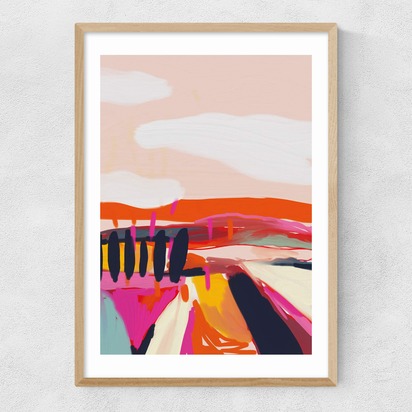 Landscape by Ana Rut Bre A3 (29.7 x 42cm) Frame Natural Oak Narrow (15mm) 