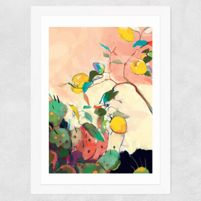 Citrus And Cacti A3 (29.7 x 42cm) Frame Natural Oak Narrow (15mm) 