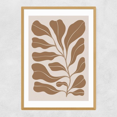 Brown Branch A1 (59.4 x 84.1cm) Frame Natural Oak Narrow (15mm) 