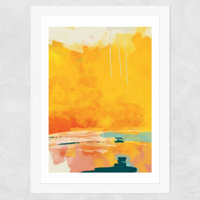 Paysage Jaune 50x70cm Frame Natural Oak Medium (22mm) 