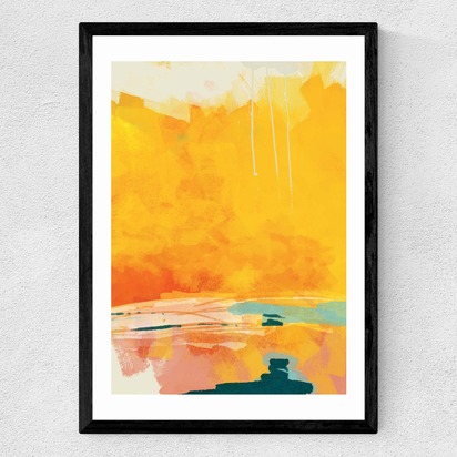Paysage Jaune A2 (42 x 59.4cm) Frame Black Medium (22mm) 