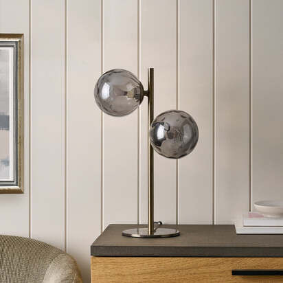Tamara 2-Light Antique Brass Table Lamp