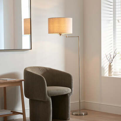 Marston Satin Nickel Floor Lamp