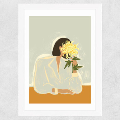 The Chrysanthemum by Arty Guava A1 (59.4 x 84.1cm) Frame Natural Oak Medium (22mm) 