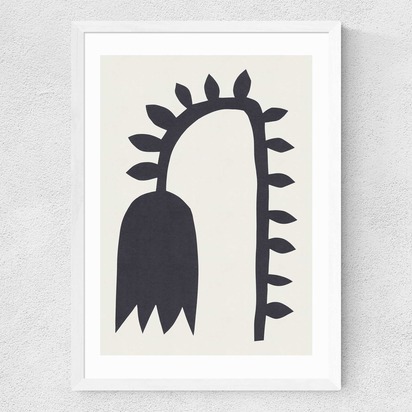 Black Tulip I A3 (29.7 x 42cm) Frame White Medium (22mm) 