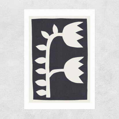 Black Tulips II A3 (29.7 x 42cm) Frame White Medium (22mm) 