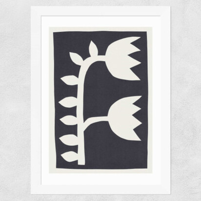 Black Tulips II A3 (29.7 x 42cm) Frame White Medium (22mm) 