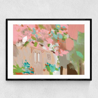 Maison En Provence A3 (29.7 x 42cm) Frame Black Narrow (15mm) 