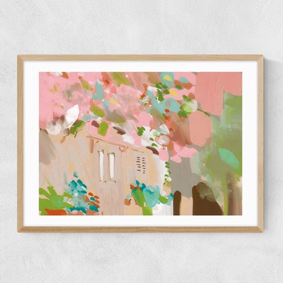 Maison En Provence A3 (29.7 x 42cm) Frame Natural Oak Narrow (15mm) 