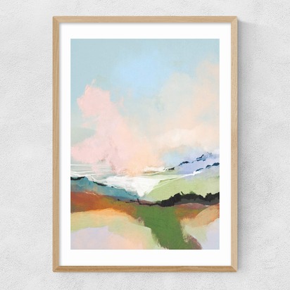 Dream Landscape 50x70cm Frame Natural Oak Narrow (15mm) 