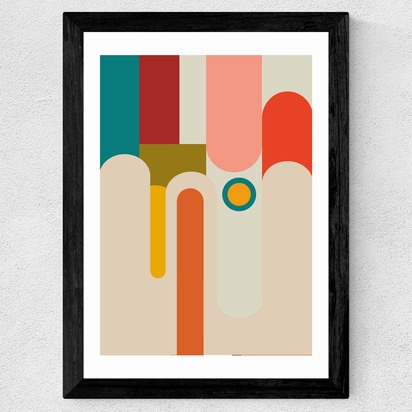 Mid Century Art Deco A2 (42 x 59.4cm) Frame Black Wide (35mm) 