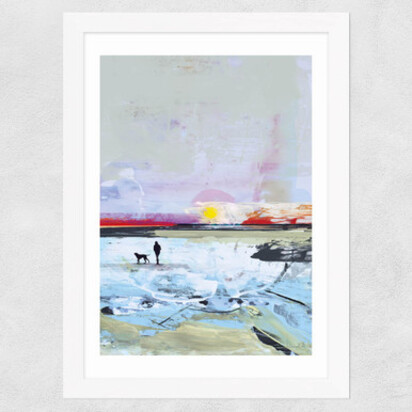 Beach Walk A2 (42 x 59.4cm) Frame Black Medium (22mm) 