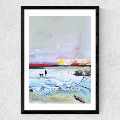 Beach Walk A2 (42 x 59.4cm) Frame Black Medium (22mm) 