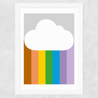Rainbow Cloud by Dicky Bird A3 (29.7 x 42cm) Frame Black Narrow (15mm) 