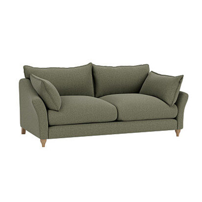 Loaf Medium Brioche Sofa in Green Linen - Baked Fig