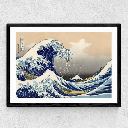 The Great Wave Off Kanagawa A2 (42 x 59.4cm) Frame Black Medium (22mm) 