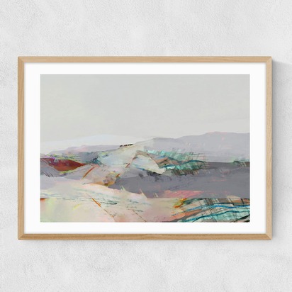 Patchwork Land A1 (59.4 x 84.1cm) Frame Natural Oak Narrow (15mm) 