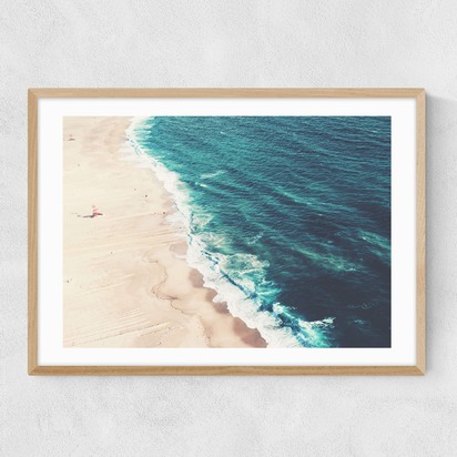 Nazare Beach A1 (59.4 x 84.1cm) Frame Natural Oak Narrow (15mm) 