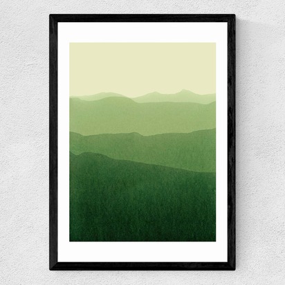 Gradient Landscape Green A1 (59.4 x 84.1cm) Frame Black Medium (22mm) 