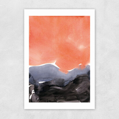 Orange Blue Graphite A3 (29.7 x 42cm) Frame Black Narrow (15mm) 