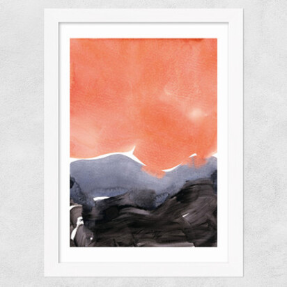 Orange Blue Graphite A3 (29.7 x 42cm) Frame Black Narrow (15mm) 