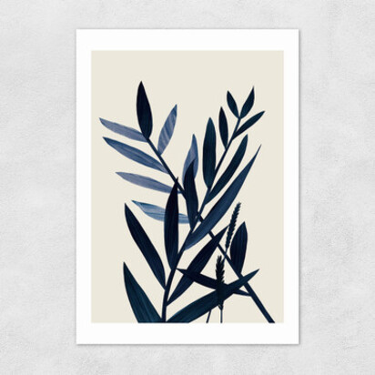 Blue Plant II A3 (29.7 x 42cm) Frame Natural Oak Narrow (15mm) 