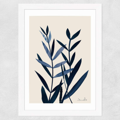Blue Plant I A3 (29.7 x 42cm) Frame Natural Oak Narrow (15mm) 