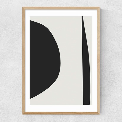 Minimal Black 1 A3 (29.7 x 42cm) Frame Natural Oak Narrow (15mm) 