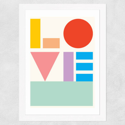 Love by Dicky Bird 50x70cm Frame Black Narrow (15mm) 