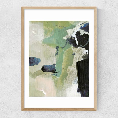 Green II 50x70cm Frame Natural Oak Narrow (15mm) 