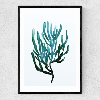Seaweed by Dan Hobday A3 (29.7 x 42cm) Frame Black Narrow (15mm) 