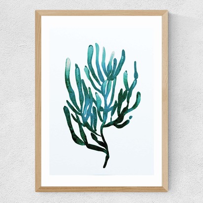 Seaweed by Dan Hobday A3 (29.7 x 42cm) Frame Natural Oak Medium (22mm) 