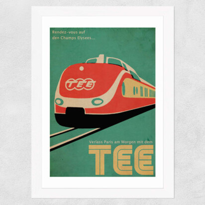 Trans-Europe Express A1 (59.4 x 84.1cm) Frame White Narrow (15mm) 