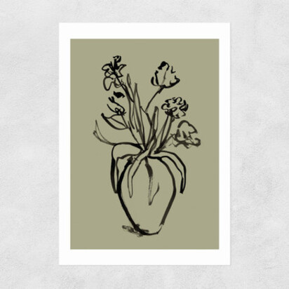 Mono Botanical 9 A2 (42 x 59.4cm) Frame Black Narrow (15mm) 
