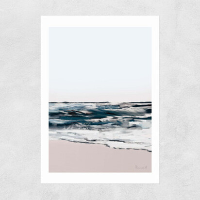Seashore by Dan Hobday 50x70cm Frame Black Narrow (15mm) 