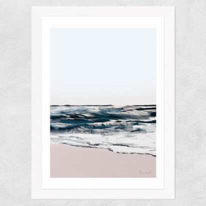 Seashore by Dan Hobday 50x70cm Frame Black Narrow (15mm) 